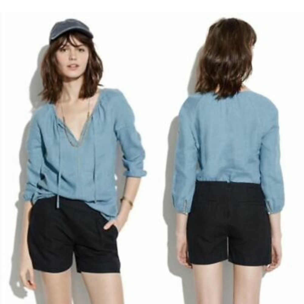 ↗️ Madewell Linen Blend Navy Shorts